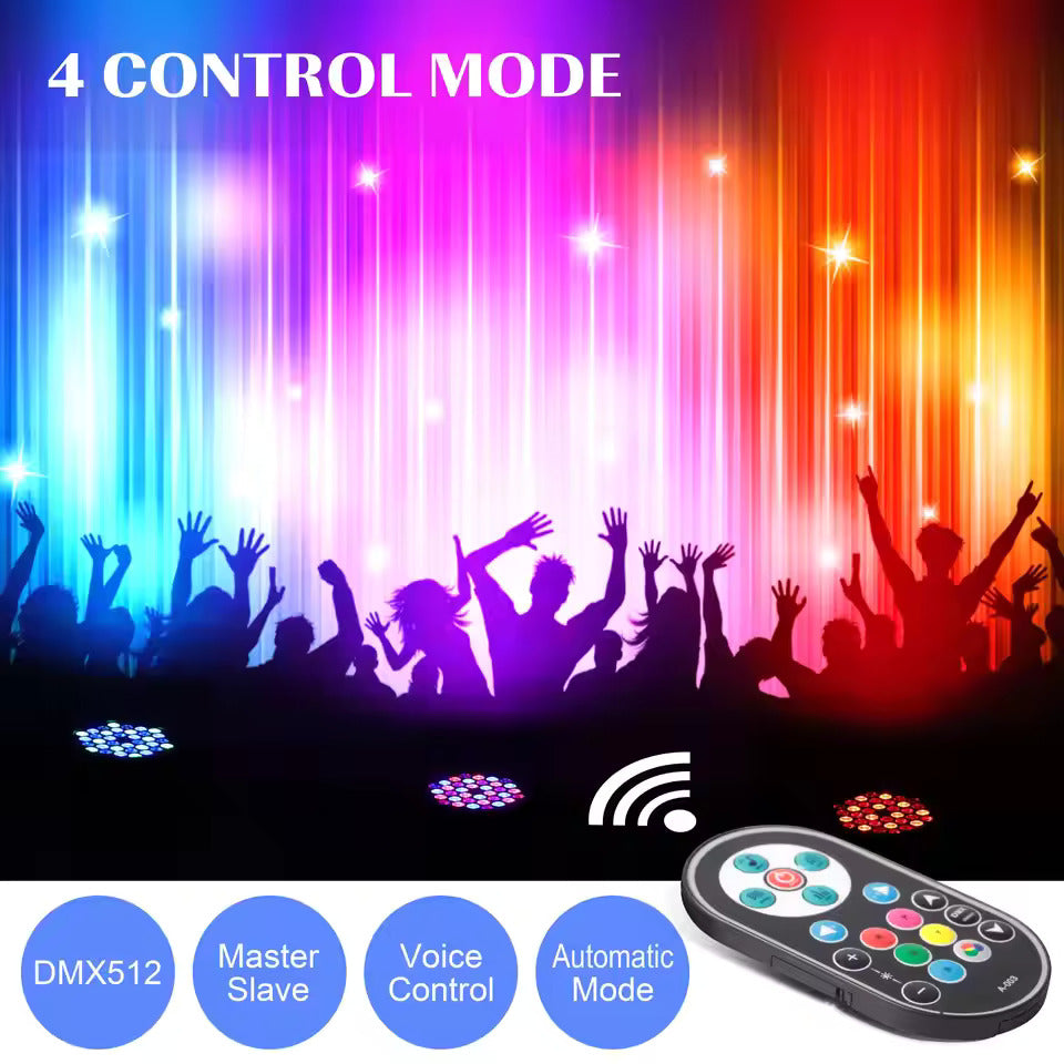 2er-Pack RGB LED Par Strahler, 36 LED Bühnenlicht Partylicht mit Fernbedienung, Discolicht Scheinwerfer Bunt Beleuchtung für Moving Head DJ Party Show