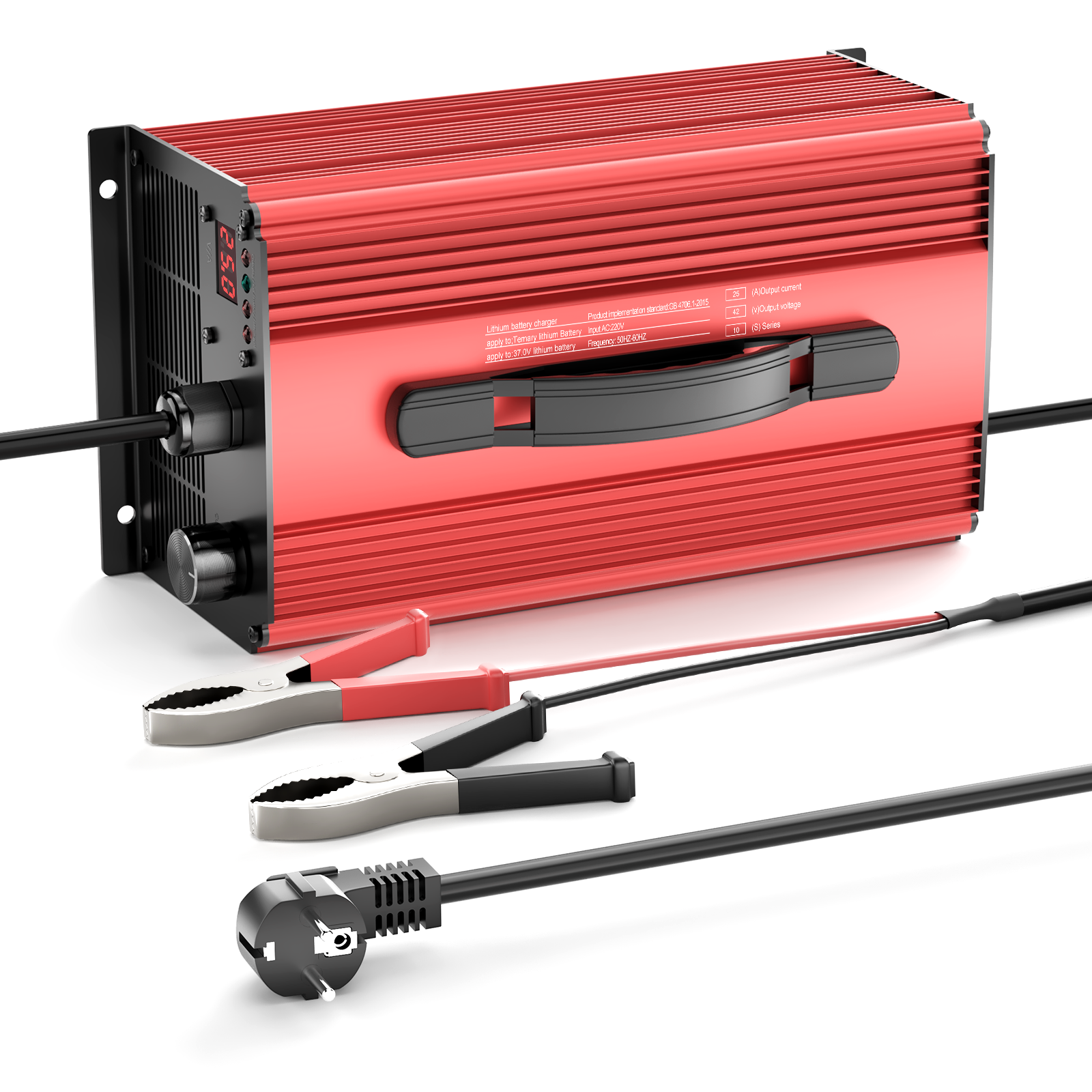 NOEIFEVO מטען סוללת ליתיום 42V 25A עבור סוללת ליתיום Li-ion Lipo 37V (36V) 10S, מסך LCD, זרם מתכוונן, מטען לאופניים חשמליים, קורקינט, אופנוע חשמלי