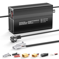 NOEIFEVO 44.4V 12S Lithium-Batterieladegerät, Ausgangsspannung 50.4V, Stromeinstellung 1–15A, langsames Laden und schnelles Laden (MLC1300)