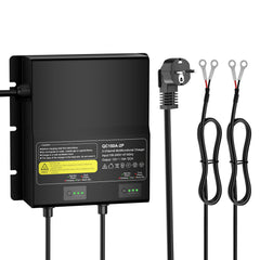 NOEIFEVO 12V 20A 2-bankový (10A/banka) univerzální nabíječ baterií, 12V vodotěsná nabíječka LiFePO4 lithium-olověných baterií pro obytný vůz, loď, motocykl, sekačku, trollingový motor a olověnou baterii