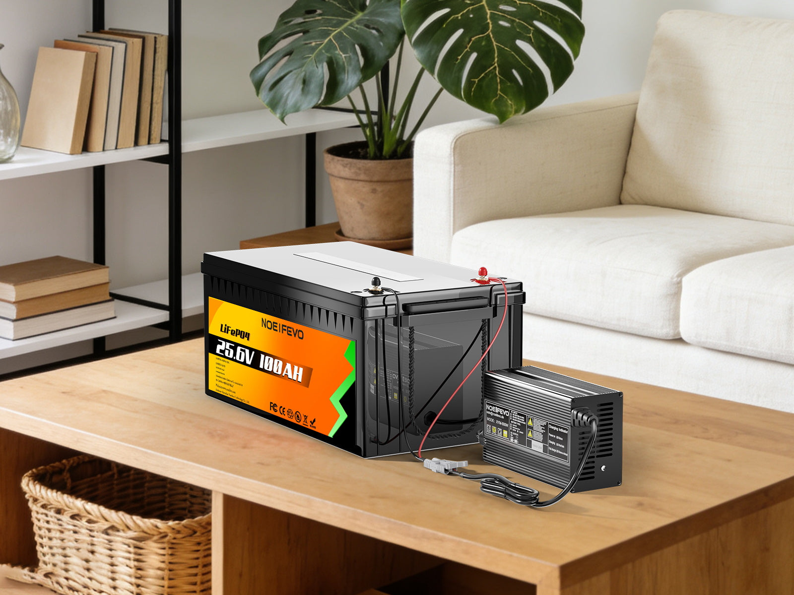 Noeifevo 29.2V 15A LiFePO4 batterijlader voor 24V 25.6V lithium batterij, 0V BMS activering, automatische uitschakeling met volledige bescherming