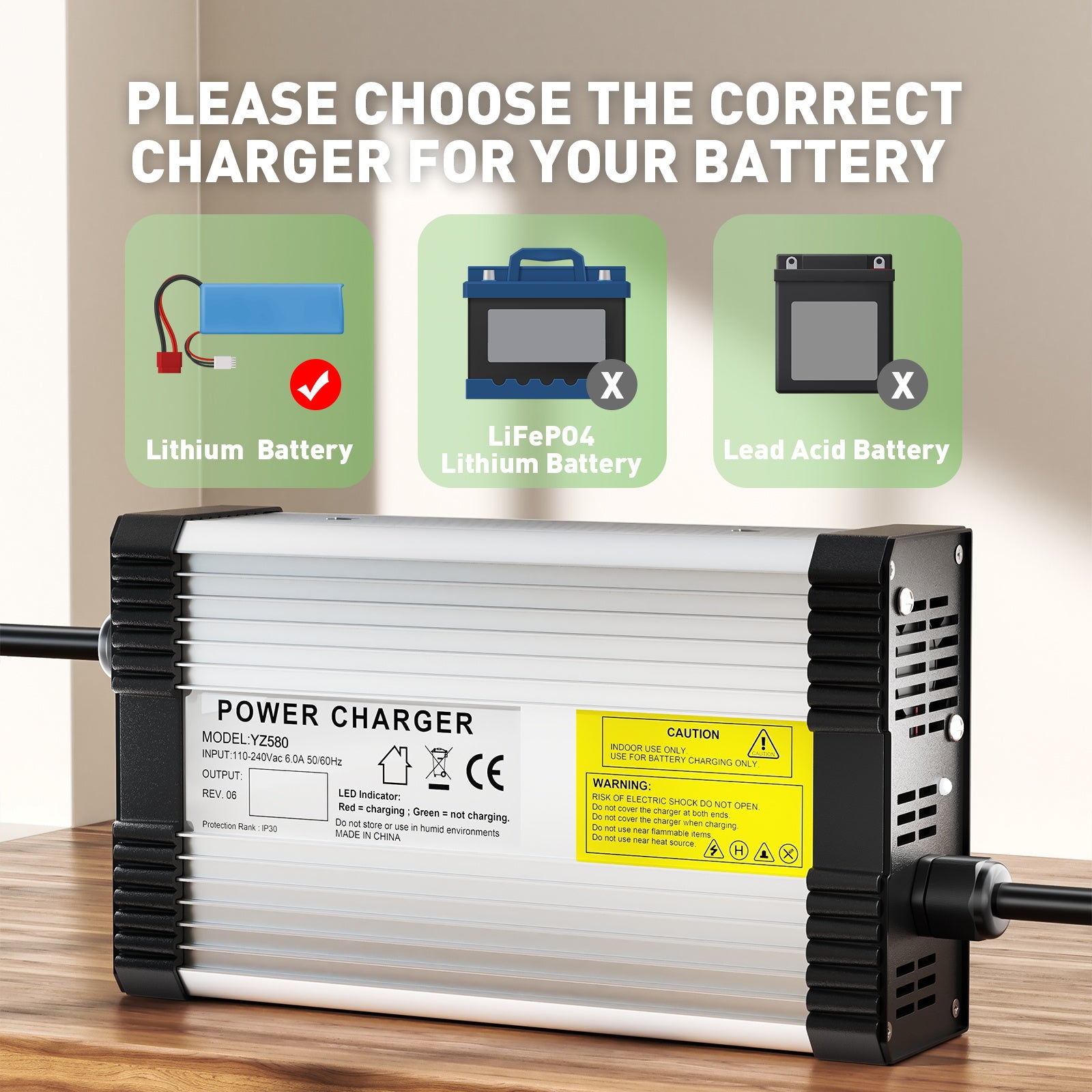 NOEIFEVO 67.2V 5A Caricabatterie per batteria al litio per batterie 16S 59.2V 60V, con ventola di raffreddamento, spegnimento automatico.