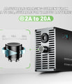 NOEIFEVO 43,8 V 2-20 A litium-LiFePO4-batterilader for 38,4 V 12S LiFePO4-batteri, LCD-skjerm, justerbar strøm, lader for golfbiler, trollingmotor, båt og campingvogn