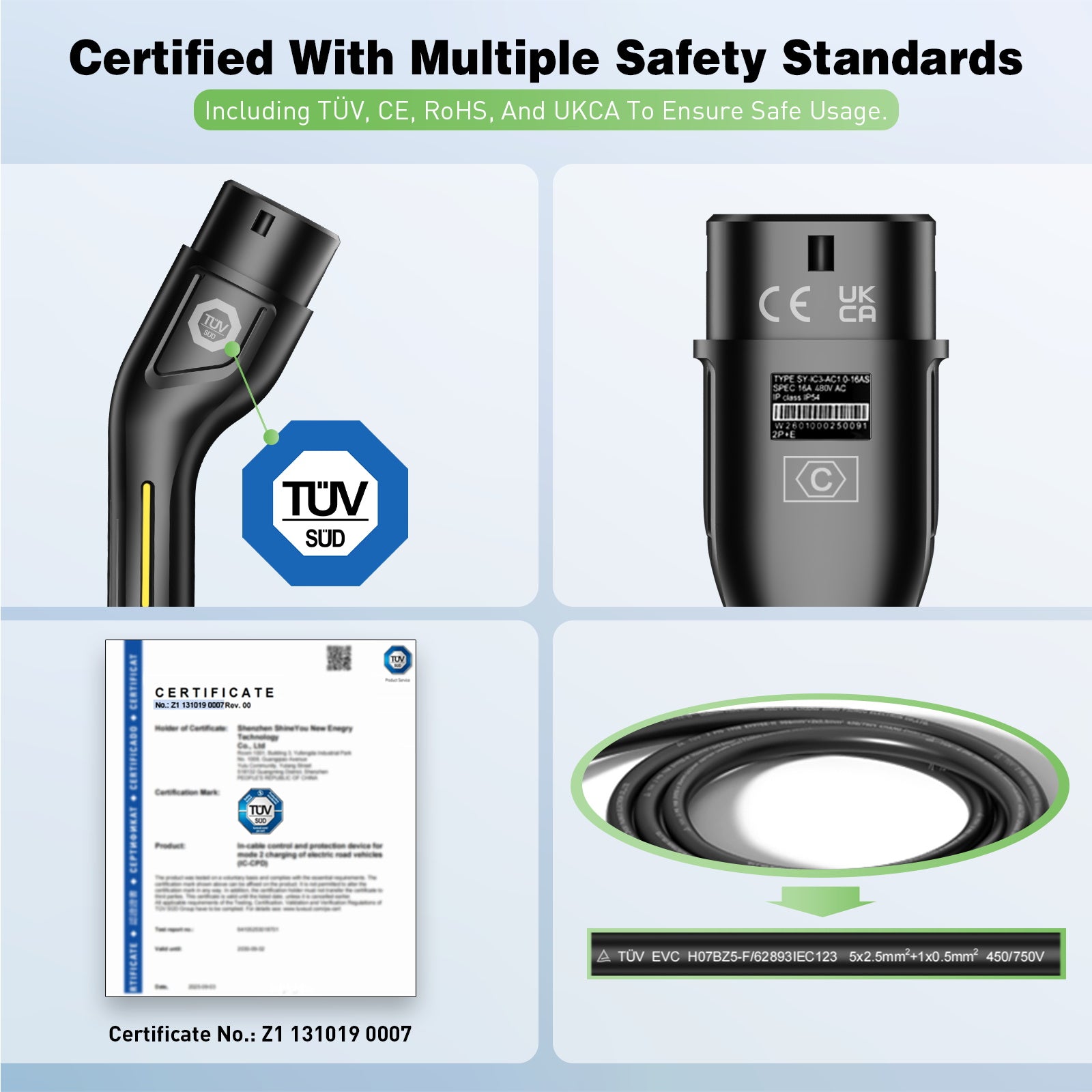 NOEIFEVO 2026 Pro Mobile Wallbox 11kw mit app, e auto CEE 16A auf Typ 2 Ladekabel, 3-phasig EV Ladegerät für Allen EVs(IEC 62196-2) & PHEVS
