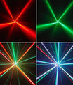 180W 8-Arm-Beam-Partylicht Bühnenbeleuchtung, 4-in-1 RGBW LED-Effektleuchte DMX512 für DJ, Disco-Party, KTV, Konzert, Nachtclub
