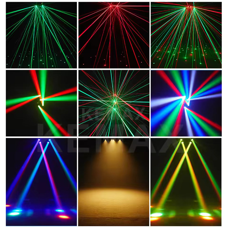 80W Disco Party Lichtanlage, RGBW LED Moving Head Scheinwerfer mit zwei beweglichen Köpfen, Fernbedienung, DMX512-DJ-Equipment, Bühnenbeleuchtung für Events, Clubs und Weihnachten