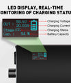 NOEIFEVO 58.4V 2-20A Lithium-LiFePO4-oplader til 51.2V 16S LiFePO4-batteri, LCD-skærm, justerbar strøm, oplader til golfvogne, trollingmotor, båd og campingvogne