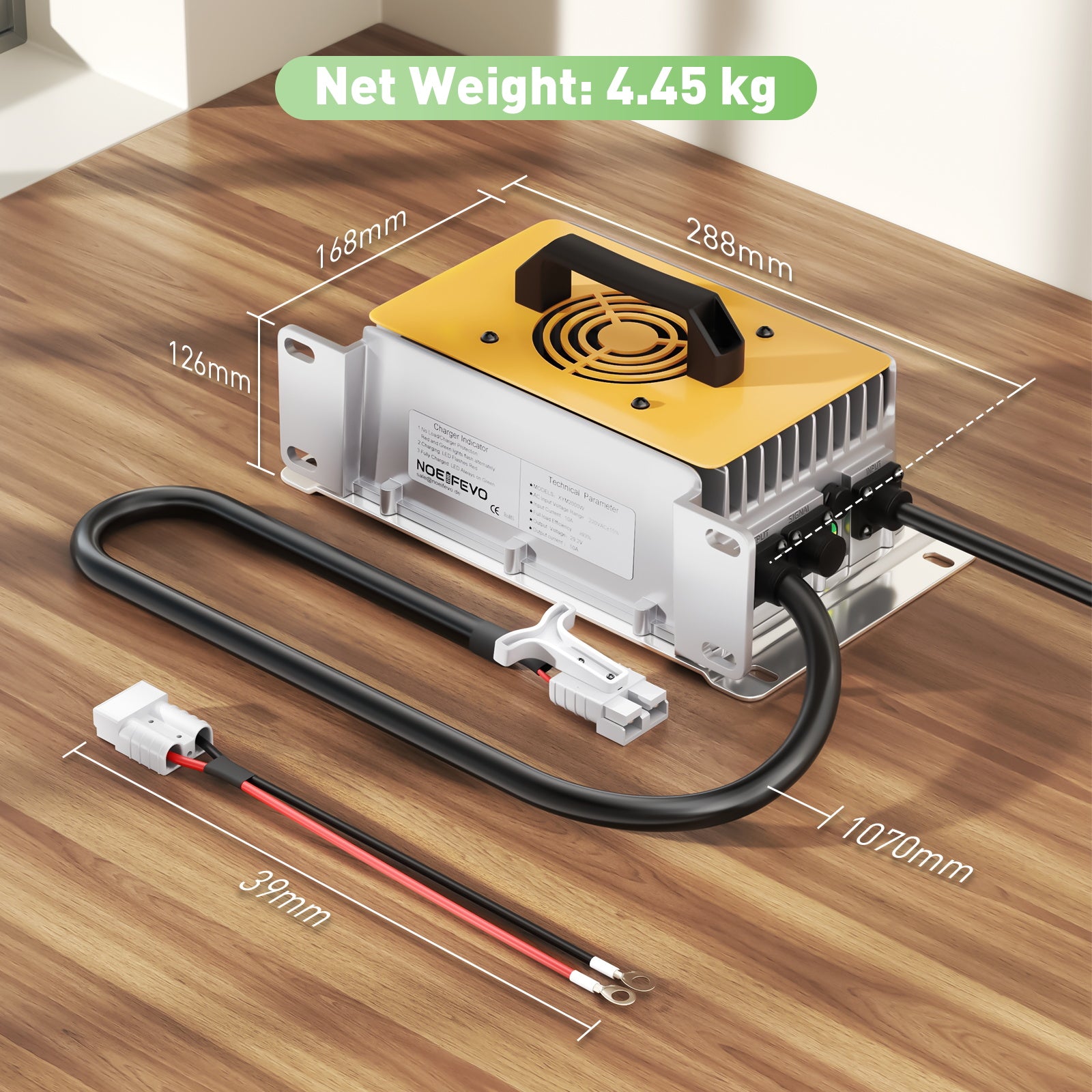 NOEIFEVO 29.2V 50A LiFePO4 מטען סוללה עבור 24V 25.6V LiFePO4 סוללה, עמיד למים, 0V BMS להפעיל