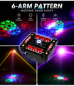 80W 6Arm RGB Partylicht 360° Moving Head DJ Bühnenstrahler DMX512 & Musiksteuerung Disco Licht für Club Party Konzert Bar Weihnachten