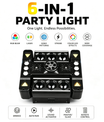 80W 6Arm RGB Partylicht 360° Moving Head DJ Bühnenstrahler DMX512 & Musiksteuerung Disco Licht für Club Party Konzert Bar Weihnachten