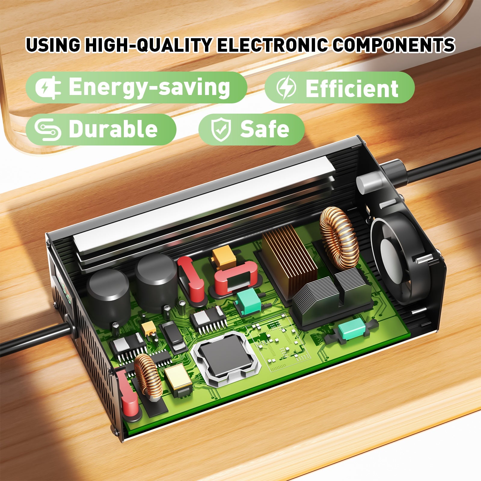 NOEIFEVO 75.6V 20A Caricabatterie al Litio per Batterie Li-Ion-Li-Po 66.6V 18S, Display LCD, Corrente regolabile, Caricabatterie per E-Bike, Scooter, Moto Elettrica