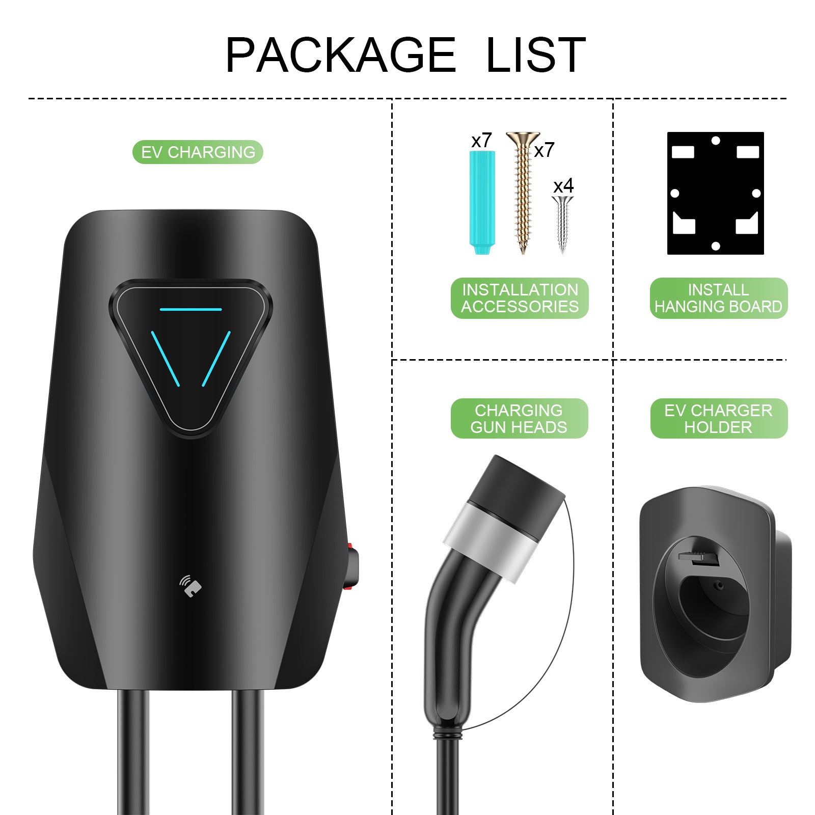 Noeifevo Q5 7KW 11KW 22KW EV Wallbox nabíjecí stanice, 5M nabíjecí kabel vodotěsný