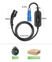 Cabo de carregamento de veículos eléctricos NOEIFEVO 7.2KW, carregador de veículos eléctricos tipo 2 32A 1 fase, estação de carregamento de EVSE móvel com ficha azul CEE