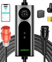 Noeifevo Type 2 Mobile EV Wallbox, 11KW 3-vaihe CEE16A Säädettävä Latausteho EV-laturi, 5m/10m/15m EV-latauskaapeli Model Y/3\:lle, ID.3/4/5, MG4, EX30, e-up, e-tron, Zoe ja muille EV\:lle.
