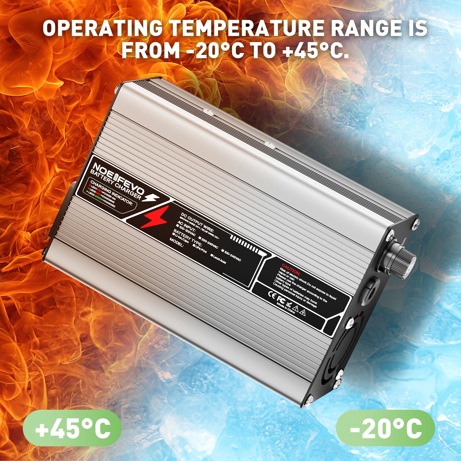 NOEIFEVO 12,6V 5A 6A 7A 8A 10A  Lithium-laddare för 3S 11,1V Li-Ion Lipo-batterier, kylfläkt, automatisk avstängning