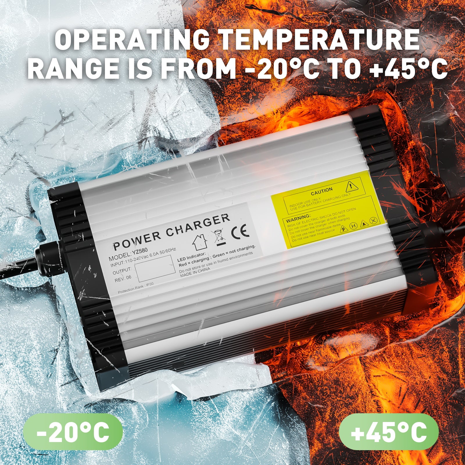 NOEIFEVO 63V 6A litio al batterie per Caricabatterie per batterie al litio 15S 55,5V, con ventola di raffreddamento, spegnimento automatico.