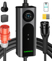 Noeifevo Type 2 Wallbox EV נייד, מטען EV 11KW תלת-פאזי CEE16A עם כוח טעינה מתכוונן, כבל טעינה EV באורך 5m/10m/15m עבור Model Y/3, ID.3/4/5, MG4, EX30, e-up, e-tron, Zoe ורכבי EV אחרים.
