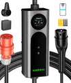 Noeifevo Type 2 Wallbox EV נייד, מטען EV 11KW תלת-פאזי CEE16A עם כוח טעינה מתכוונן, כבל טעינה EV באורך 5m/10m/15m עבור Model Y/3, ID.3/4/5, MG4, EX30, e-up, e-tron, Zoe ורכבי EV אחרים.
