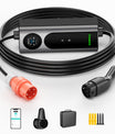 NOEIFEVO Mobilní wallbox 11kW s aplikací [5m/10m | 3fázová | 6–16 A], nabíjecí kabel pro elektromobily CEE-16A 400V na Typ 2 s nastavitelným nabíjecím výkonem, EV nabíječka pro ID.3/4/5/7, iX1, Model 3/Y a další BEV/PHEV