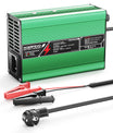 NOEIFEVO 12,6V 10A Caricabatterie al Litio per batterie Li-Ion Lipo 3S 11,1V, ventilatore di raffreddamento, spegnimento automatico (VERDE)
