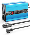 NOEIFEVO Cargador de batería de litio 42V 2A 3A 3.5A 4A para baterías 10S 37V Li-Ion Lipo, con ventilador de refrigeración, apagado automático (AZUL)