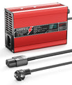 NOEIFEVO 58.8V 2A 2.5A 3A Caricabatterie al litio per batterie 14S 51.8V Li-Ion Lipo, con display LCD, ventola di raffreddamento, spegnimento automatico (ROSSO)