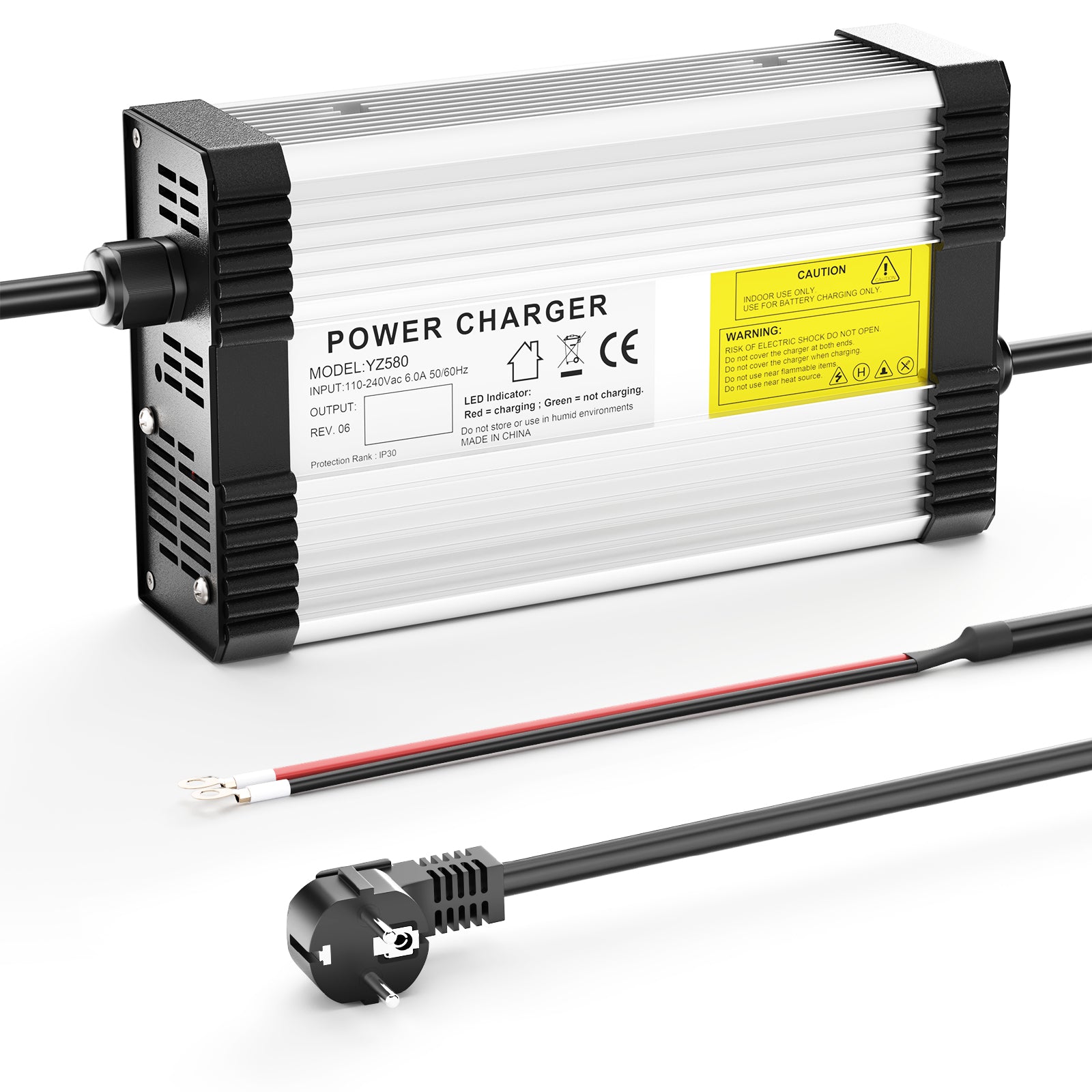 NOEIFEVO 27,6V-29,4V 14A Caricabatterie al piombo-acido per batterie al piombo-acido da 24V, con ventola di raffreddamento e spegnimento automatico.