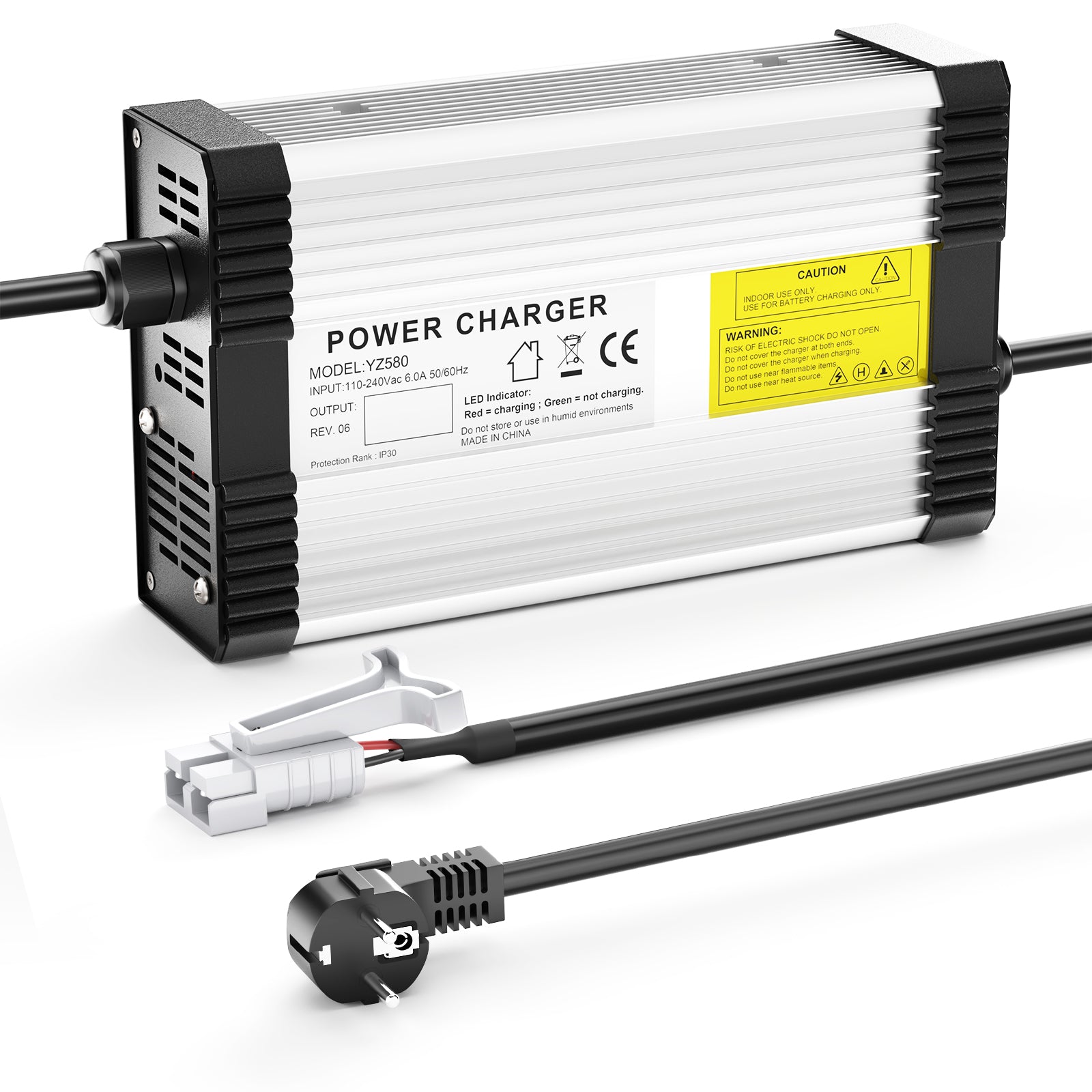 NOEIFEVO 29.2V 14A LiFePO4-batterilader til 24V 25.6V 8S LiFePO4-batteri, med kølevifte, automatisk slukning.