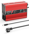 Cargador de Litio NOEIFEVO 33.6V 2A 3A 4A 5A para baterías 8S 29.6V Li-Ion Lipo, con pantalla LCD, ventilador de refrigeración, apagado automático (ROJO)