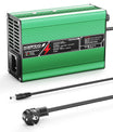 NOEIFEVO 37.8V 2A 3A 3.5A 4A Cargador de batería de litio para baterías Li-Ion Lipo 9S 33.3V, ventilador de refrigeración, apagado automático (VERDE)