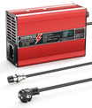 NOEIFEVO 42V 2A 3A 3.5A 4A Caricabatterie al Litio per batterie Li-Ion Lipo 10S 37V, Ventola di raffreddamento, Spegnimento automatico (ROSSO)