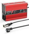 NOEIFEVO 42V 2A 3A 3.5A 4A Caricabatterie al Litio per batterie Li-Ion Lipo 10S 37V, Ventola di raffreddamento, Spegnimento automatico (ROSSO)