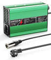 NOEIFEVO 37.8V 2A 3A 3.5A 4A Cargador de batería de litio para baterías Li-Ion Lipo 9S 33.3V, ventilador de refrigeración, apagado automático (VERDE)