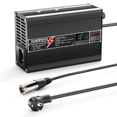 NOEIFEVO מטען ליתיום 29.2V 10A עבור סוללת Li-Ionen Lipo 7S 25.9V, מטען לאופניים חשמליים, תצוגת LED, גוף אלומיניום, מאוורר