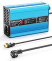 Cargador de batería LiFePO4 NOEIFEVO 36.5V 2A 3A 3.5A 4A  para batería LiFePO4 10S 32V, apagado automático (AZUL)
