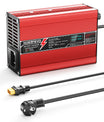 NOEIFEVO Caricabatterie al Litio 12,6V 10A per Batterie Li-Ion Lipo 3S 11,1V, Ventola di Raffreddamento, Spegnimento Automatico (ROSSO)