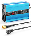 NOEIFEVO 54.6V 2A 2.5A 3A Caricabatterie al Litio per batterie 13S 48.1V Li-Ion Lipo, con ventilatore di raffreddamento, spegnimento automatico (BLU)