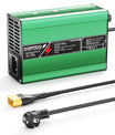 NOEIFEVO Caricabatterie Lithium 42V 2A 3A 3.5A 4A per Batterie Li-Ion Lipo 10S 37V, Ventola di Raffreddamento, Spegnimento Automatico (VERDE).