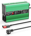 NOEIFEVO 50.4V 2A 2.5A 3A Caricabatterie al Litio per batterie 12S 44.4V Li-Ion Lipo, Ventola di raffreddamento, Spegnimento automatico (VERDE)