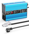 NOEIFEVO Carregador de Lítio 54.6V 2A 2.5A 3A para Baterias 13S 48.1V Li-Ion Lipo, com Ventilador de Resfriamento e Desligamento Automático (AZUL)