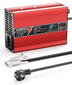 Cargador de batería LiFePO4 NOEIFEVO 58.4V 3A para batería LiFePO4 16S 48V 51.2V, con pantalla LCD, ventilador de refrigeración, apagado automático (ROJO)