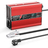 NOEIFEVO 41.4V-44.1V  2A 3A 3.5A 4A Blysyrebatterilader til 36V Blysyrebatteri, med LCD-skærm, kølevifte, automatisk slukning (RØD)