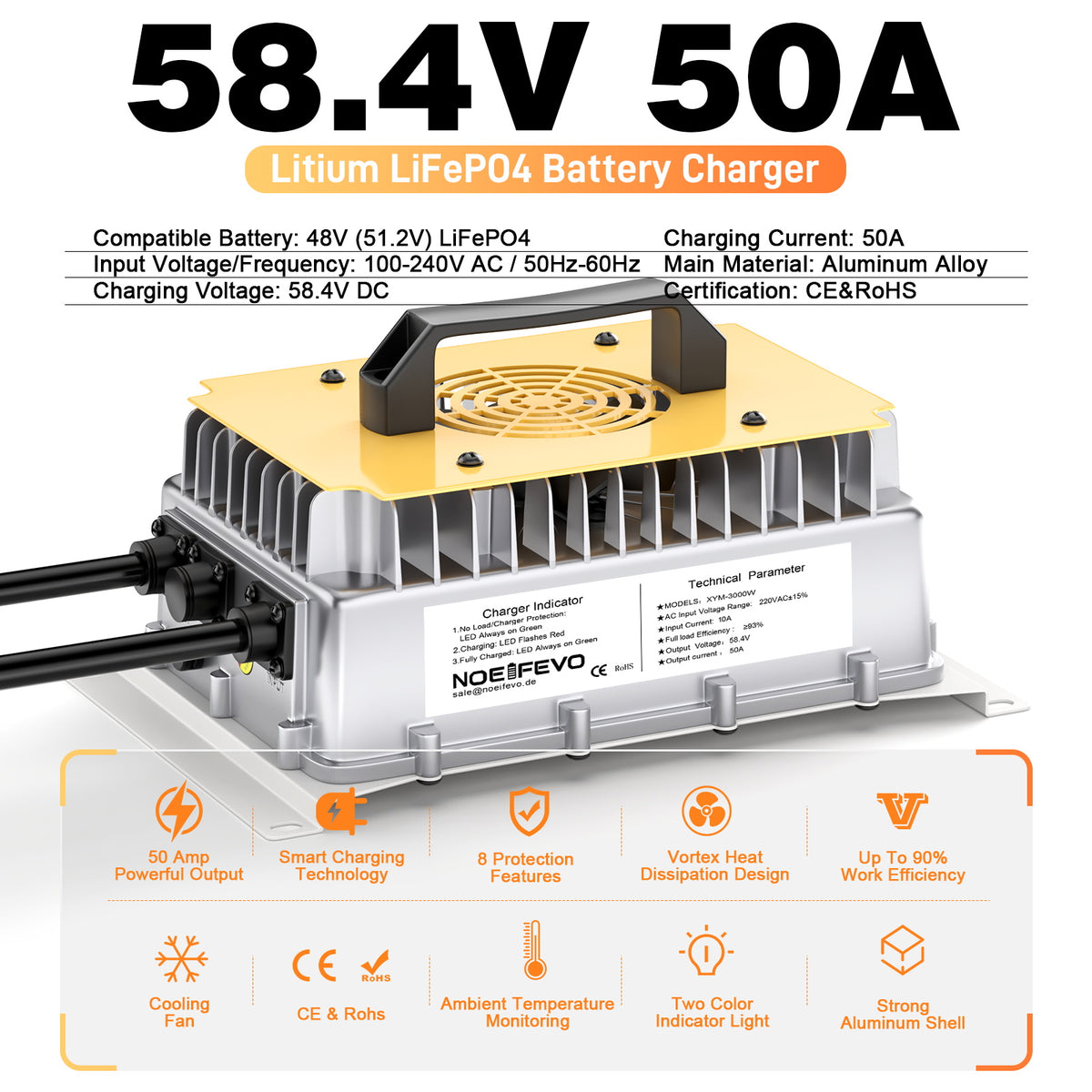 Caricabatterie Per Batterie Al Litio Caricabatterie Auto ECO-WORTHY 5A Caricabatterie Per Batterie Al Litio Caricabatterie Auto ECO-WORTHY 5A