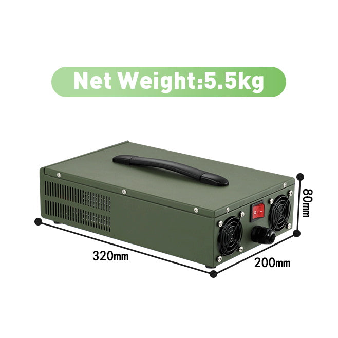 NOEIFEVO 24V 10A-100A Lithium LiFePO4 batterijlader, laadspanning 29,2V, LCD-scherm, stroom instelbaar, ventilator