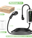 Type 2 3.5 kW EV charger, mobile EV charging cable with Schuko plug, 5-meter charging cable