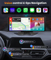 NOEIFEVO 10,26 tommer Carplay-skærm til biler med trådløs Carplay, Android Auto, MirrorLink, 1080P IPS berøringsskærm, bærbar radio, understøtter Bluetooth/håndfri stemmestyring/GPS/Siri/FM-transmission/Aux/TF-kort.