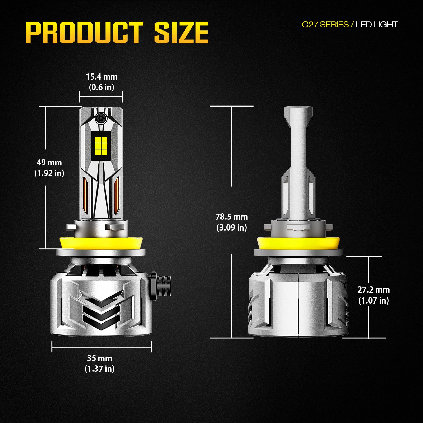 NOEIFEVO H11 LED-Scheinwerfer, 60.000 Lumen, 240W, 6500K Wit, IP68 Waterdicht, 100.000 Uur Levensduur, Dim- en grootlicht