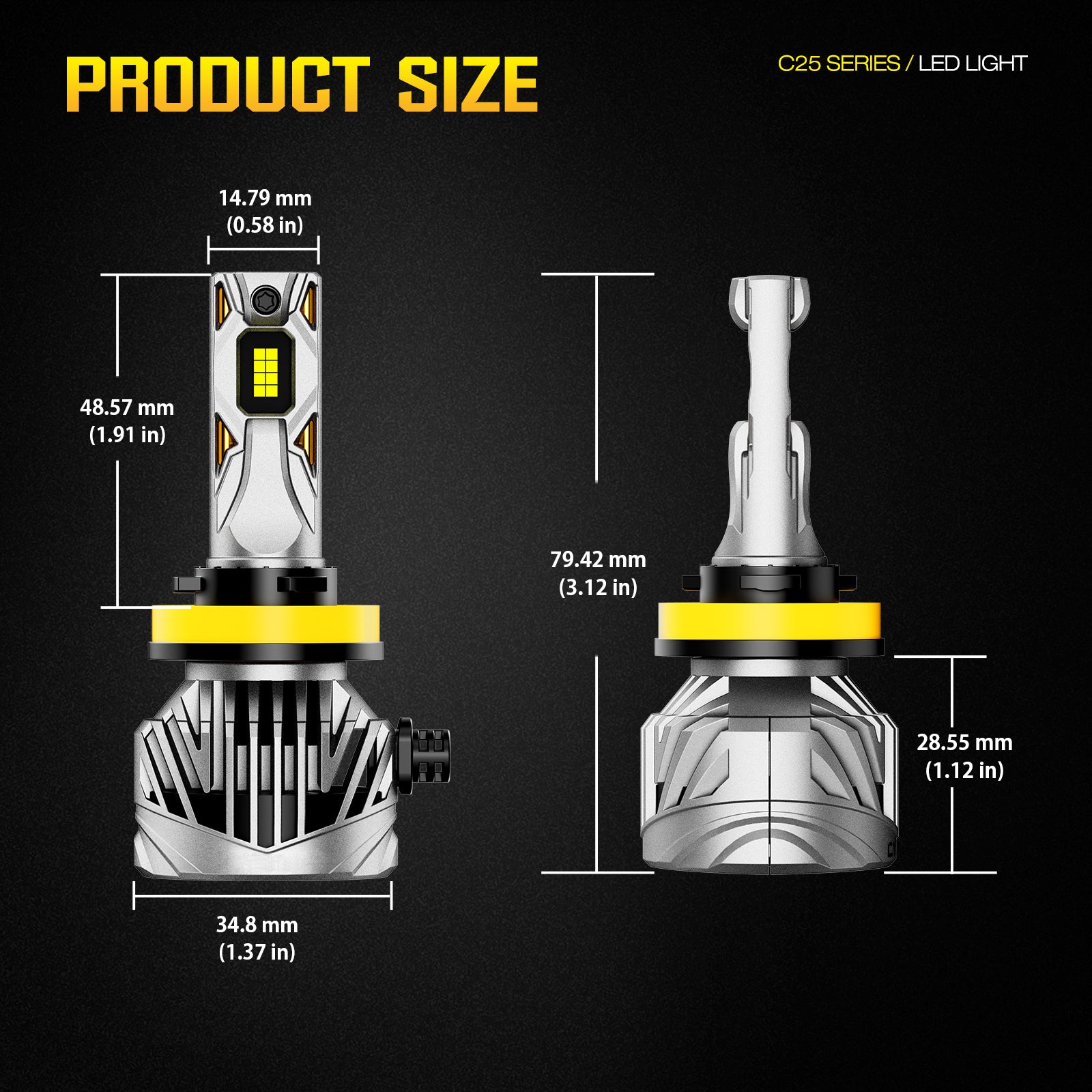 NOEIFEVO H11 Auto Koplamp Gloeilamp, 30.000 Lumen, 130W, 6500K Wit, IP68 Waterdicht, 100.000 Uur Levensduur, Dim- en Hoogstraal