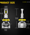 NOEIFEVO H11 Auto Hovedlygtepære, 30.000 Lumen, 130W, 6500K Hvid, IP68 Vandtæt, 100.000 Timers Levetid, Lav- og Fjernlys