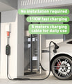 11KW EV Charging Station, 16A 3 Phase Type 2 Mobile Charger for Electric Vehicles, CEE 16A Plug, 5 Meter Cable EVSE Wallbox